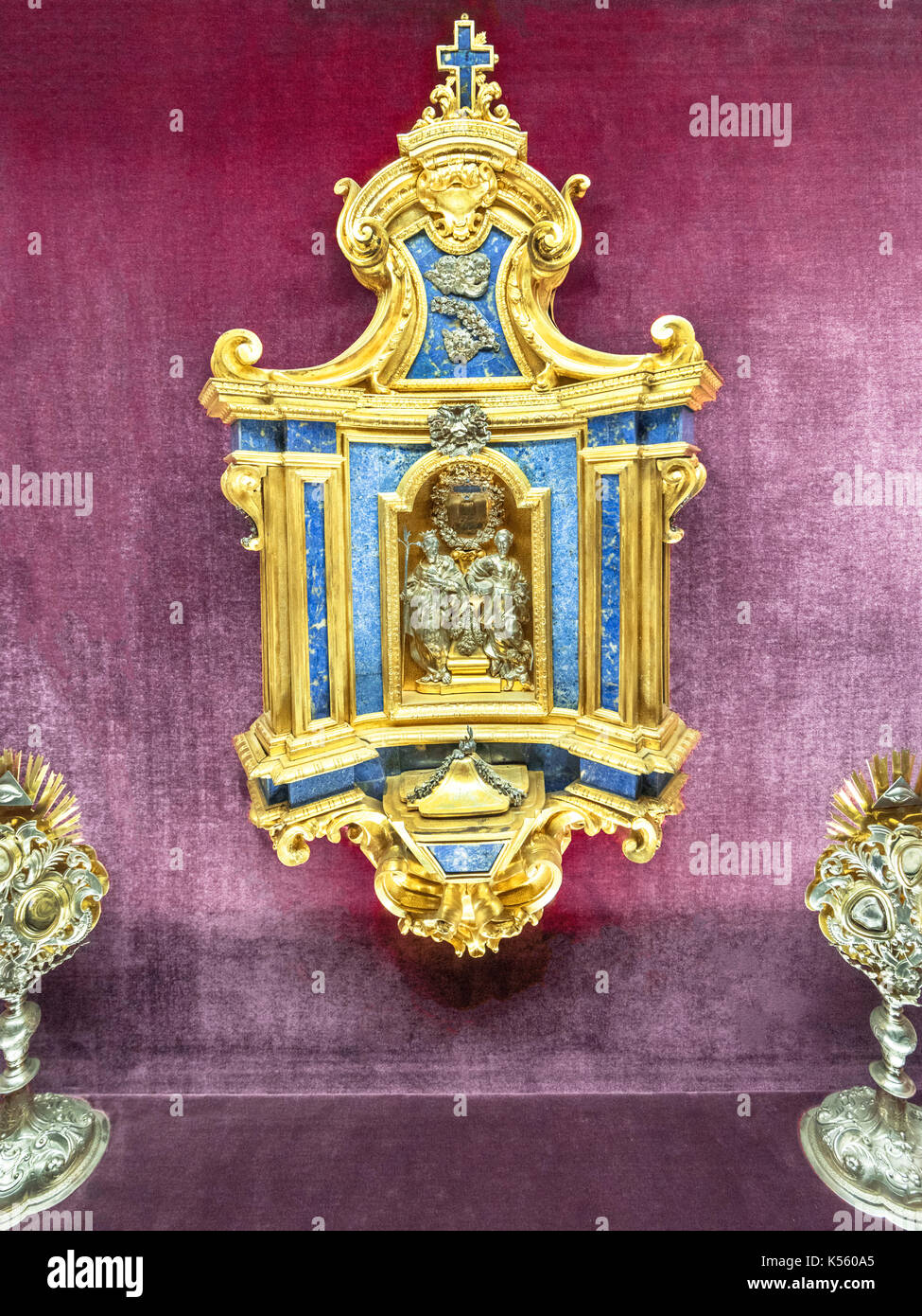 Sarcophagus with holy relics in Munich Residenz Stock Photo