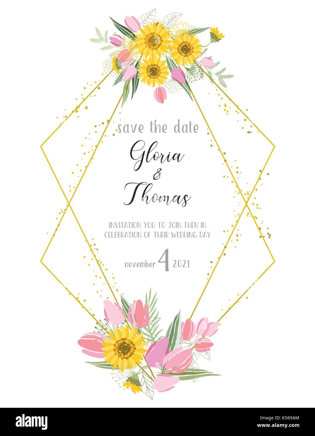Greeting card for the wedding day Stock Vector