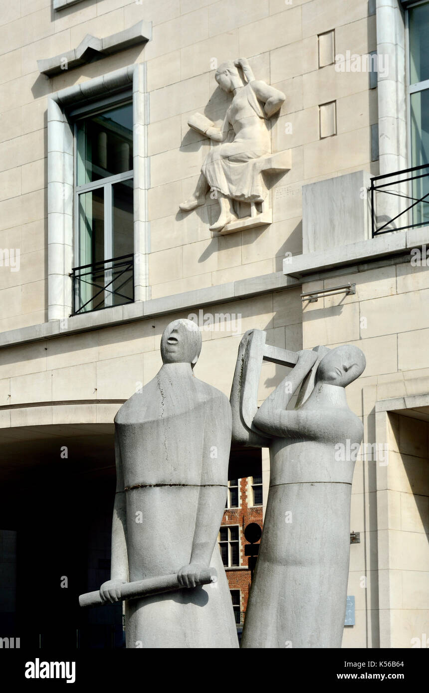 Brussels / Bruxelles, Belgium. Mont des Arts sculpture by Oscar