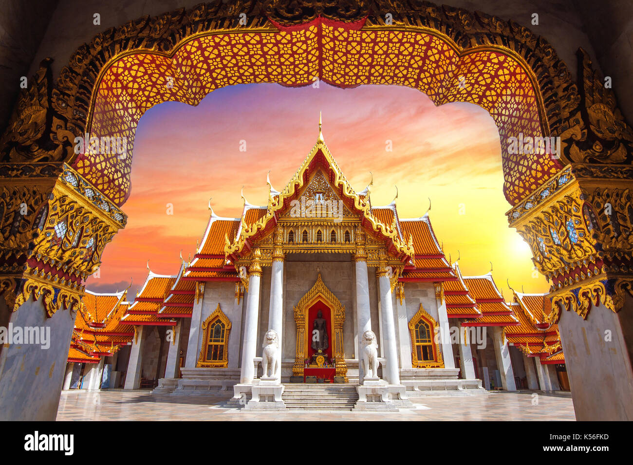 Marble Temple in Bangkok, Thailand Stock Photo - Alamy