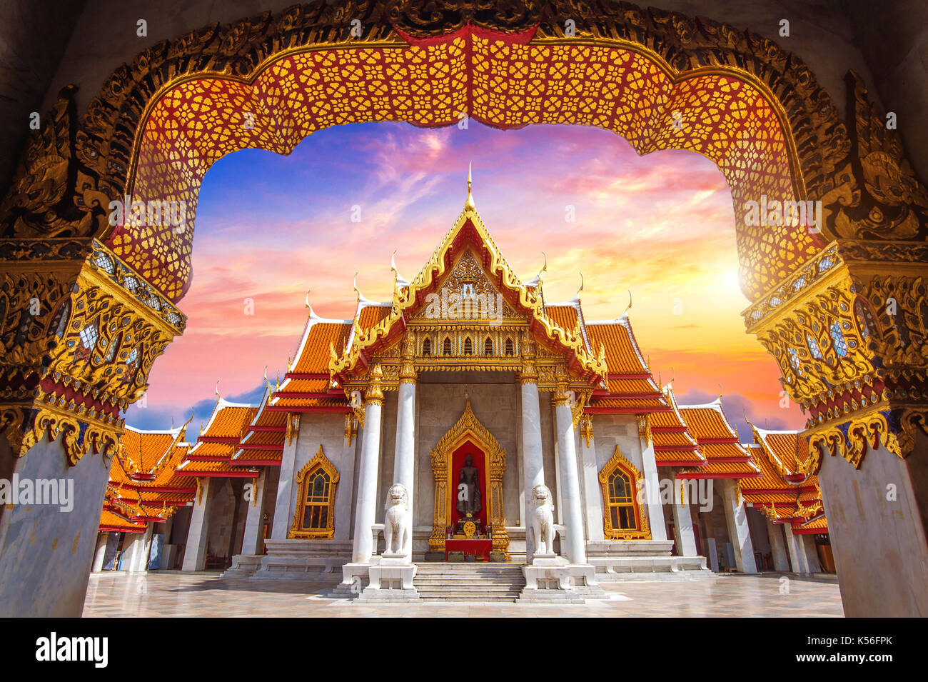Marble Temple in Bangkok, Thailand Stock Photo - Alamy