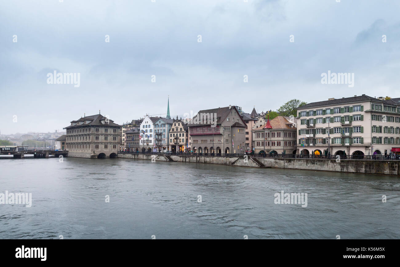 Skyline of Zurich - the largest city in Switzerland and the capital of the canton Zurich Stock Photo