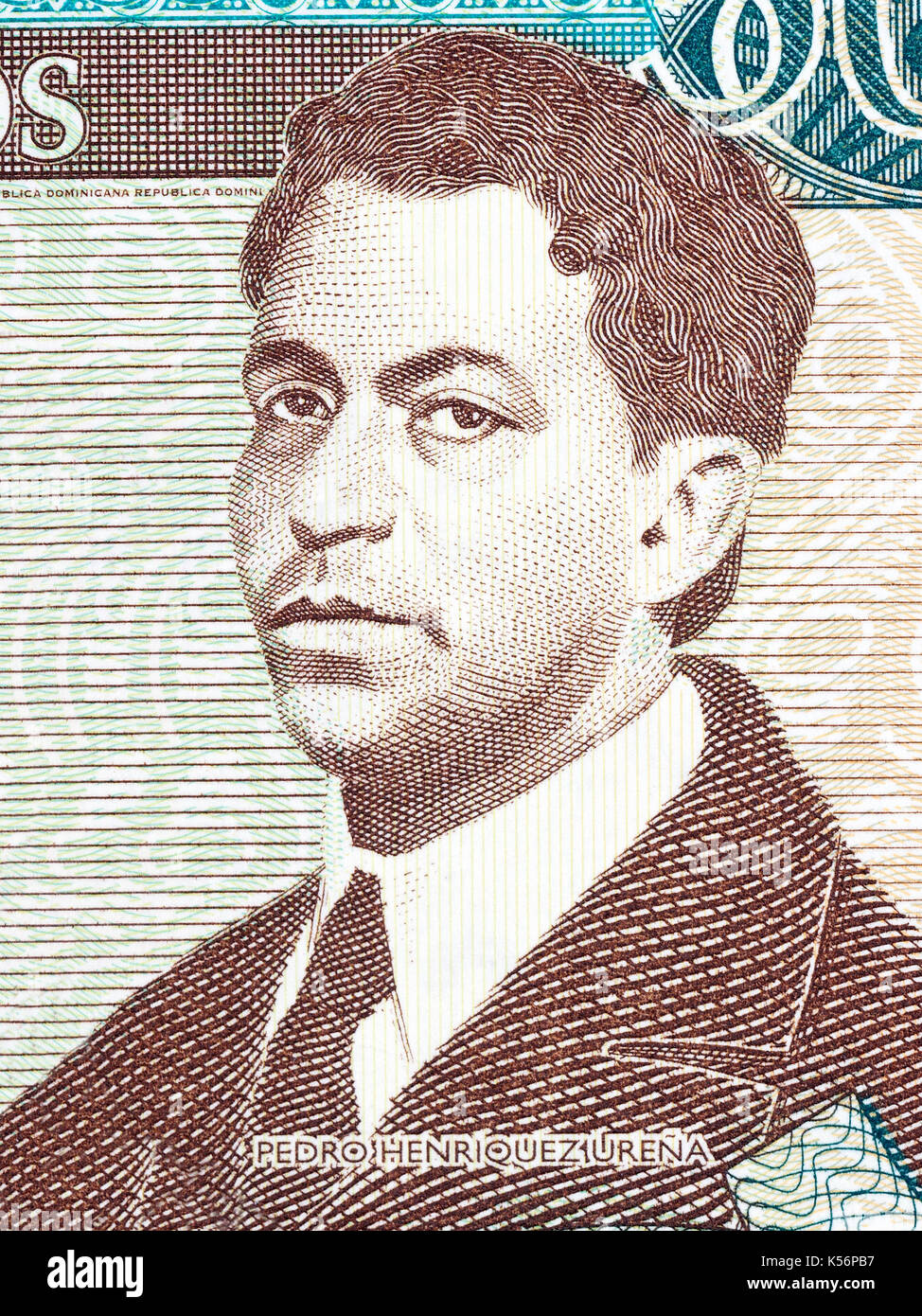 Pedro Henriquez Urena portrait from Dominican money Stock Photo