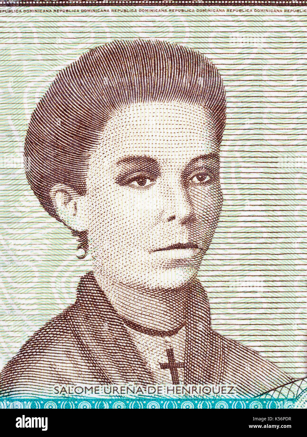 Salome Urena de Henriquez portrait from Dominican money Stock Photo