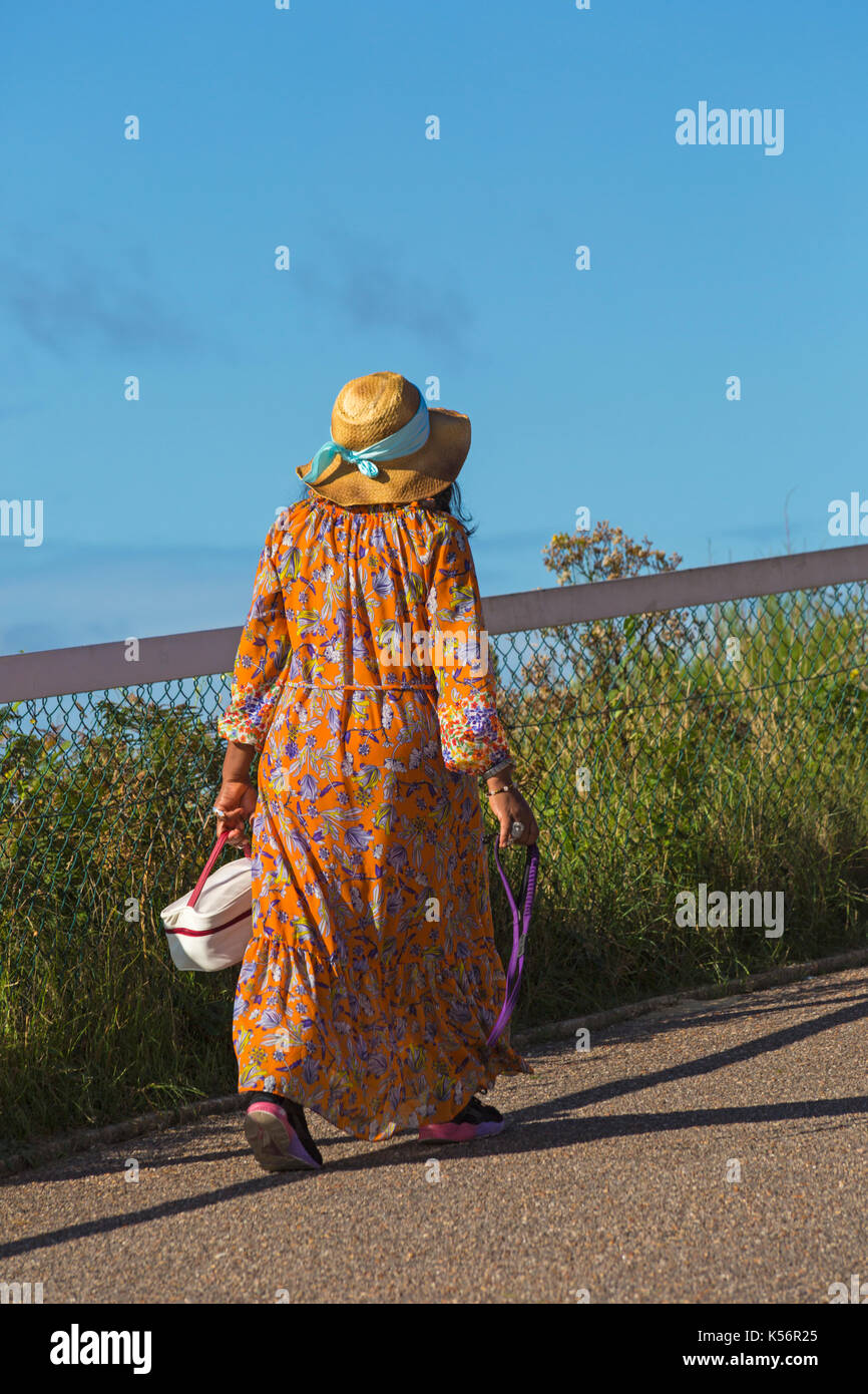 Woman maxi dress rear hi-res stock photography and images - Alamy