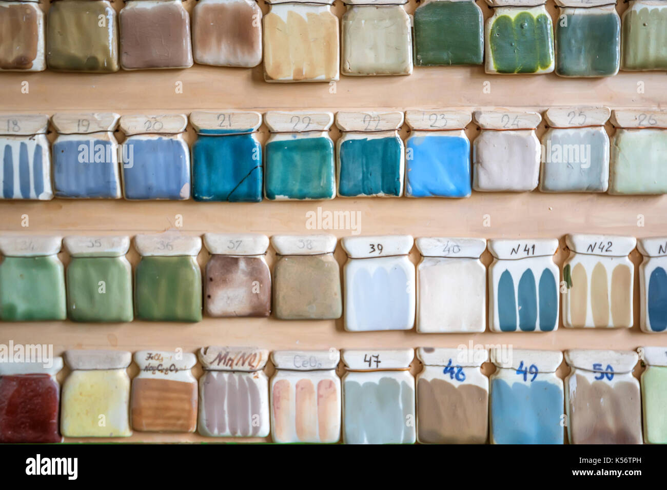 Pottery Paint Samples On Wall Stock Photo 158117753 Alamy