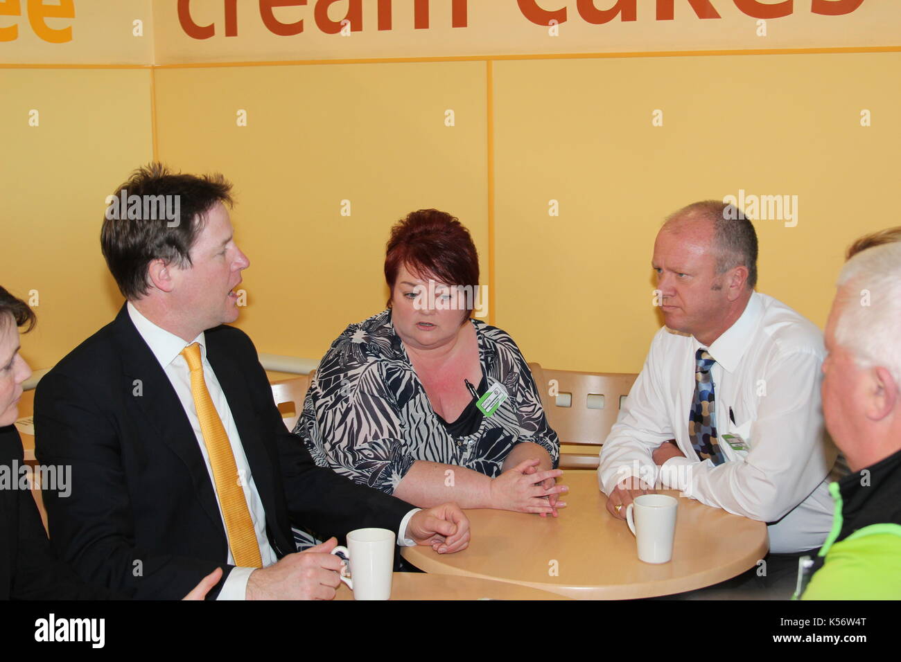 Nick Clegg deputy prime minister visits ASDA store in Llandudno Wales