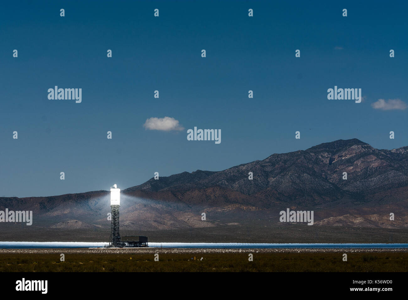 Ivanpah Solar Electric Generating System, Primm Valley, California Stock Photo