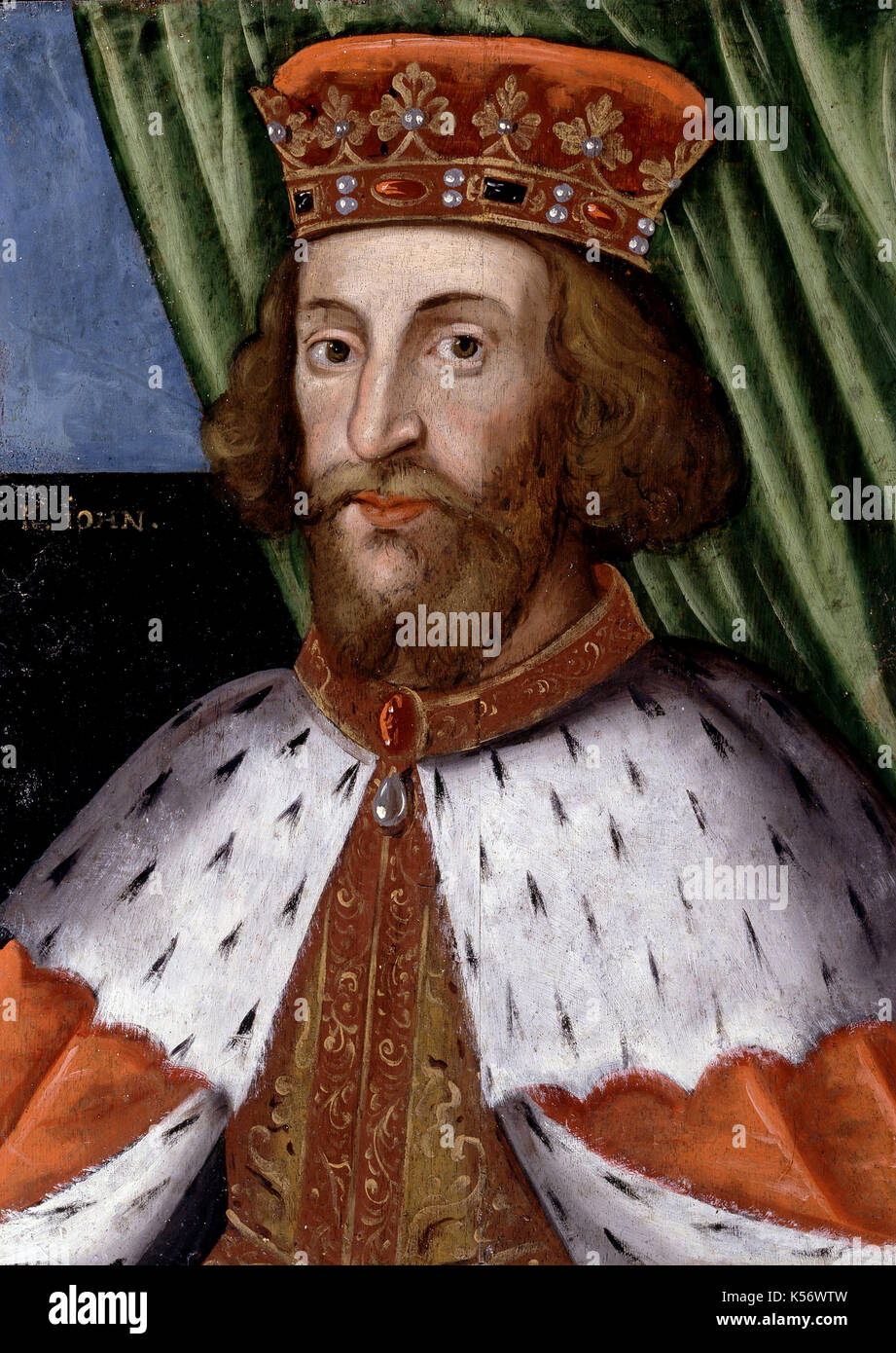 King John (24 December 1166 – 19 October 1216), John Lackland, King of England from 6 April 1199 until his death in 1216. Stock Photo