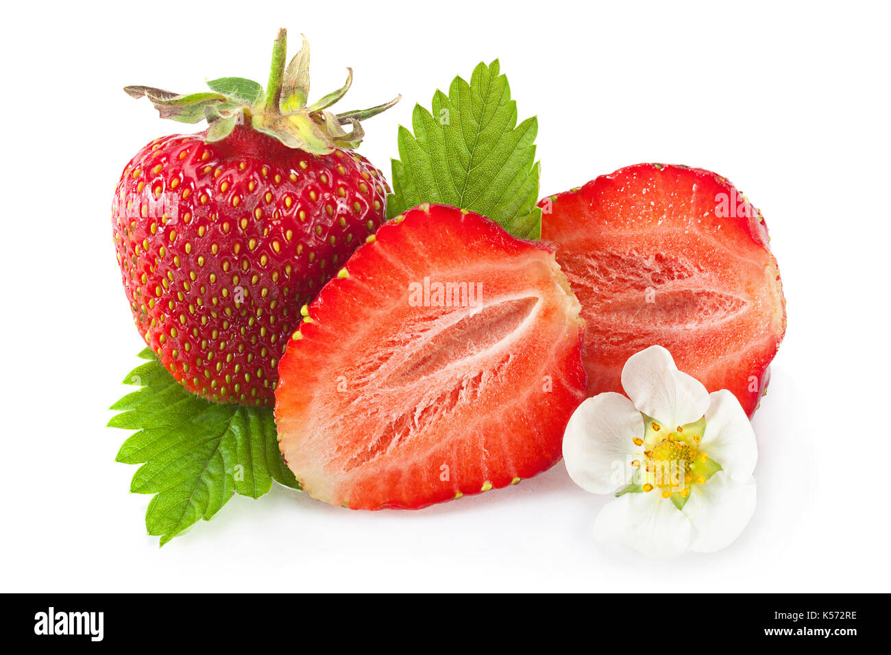 Strawberry fruit closeup isolated in white background Stock Photo - Alamy