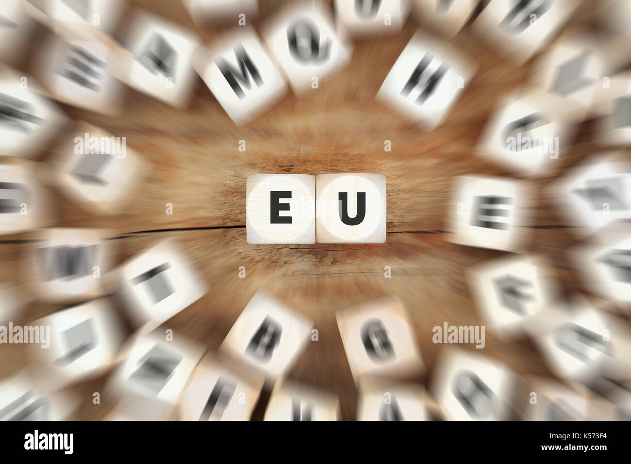 EU Europe European Union crisis dice business concept idea Stock Photo