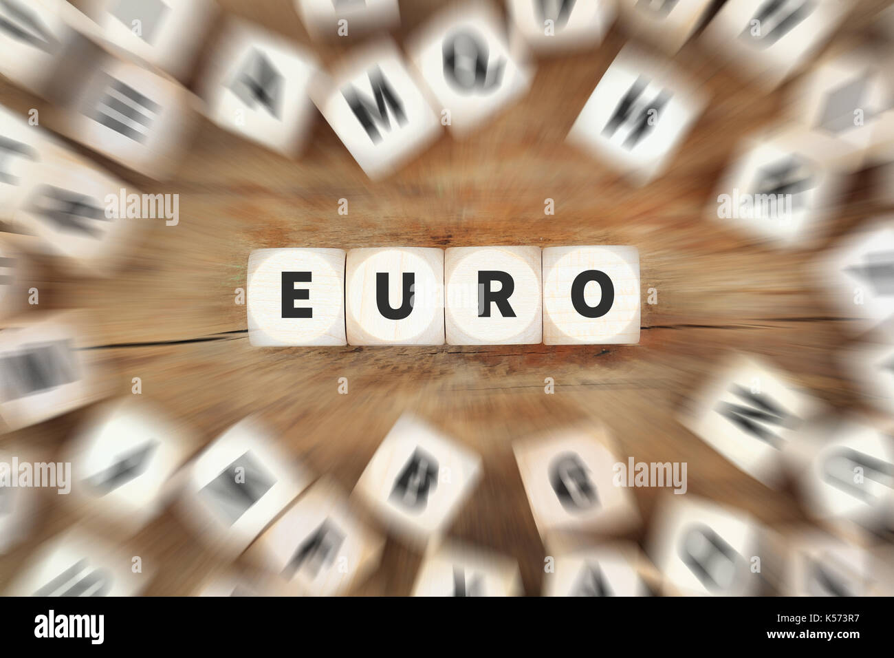 Euro currency money EU Europe financial dice business concept idea Stock Photo