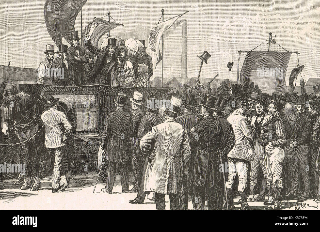 Chartist demonstration, Kennington common, 10 April 1848 Stock Photo