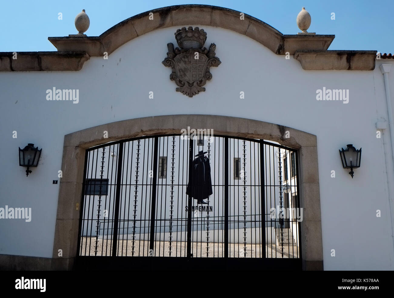 The entrance to the Sandeman port cellars is seen in the historic centre of Porto, Portugal August 20, 2017. © John Voos Stock Photo