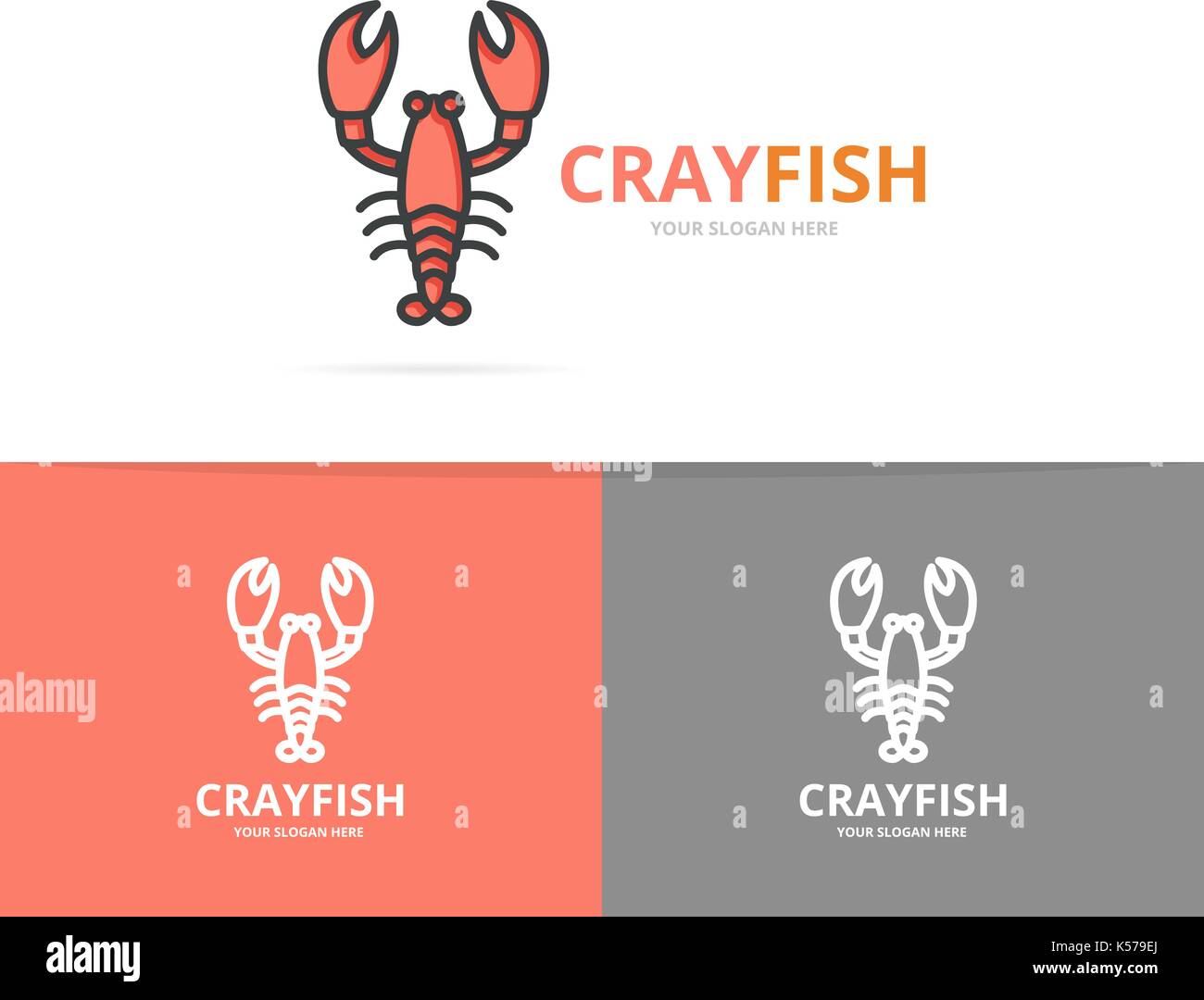 Vector lobster and cancer logo design template. Stock Vector