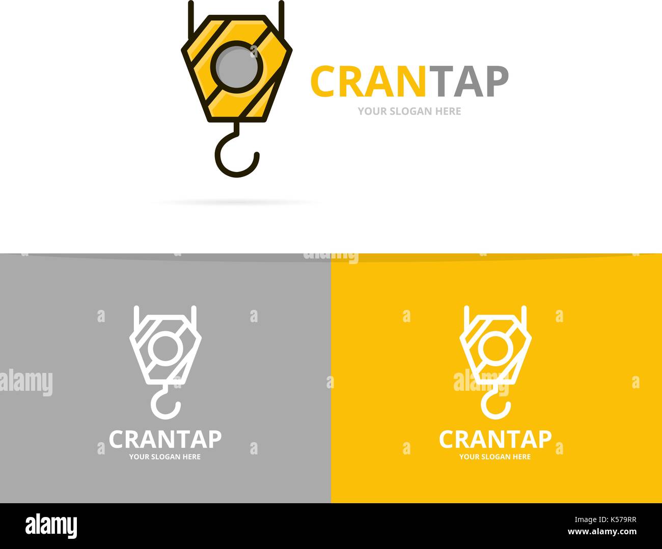 Vector of crane hook logo design template. Stock Vector