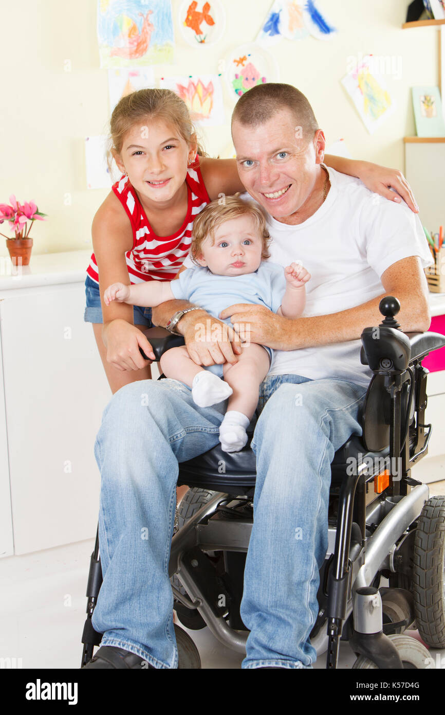 Happy father with his children Stock Photo