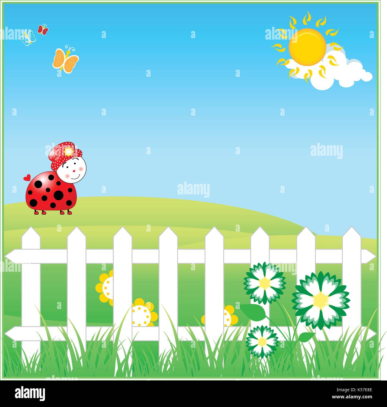 Spring Background with Ladybird Stock Vector Image & Art - Alamy
