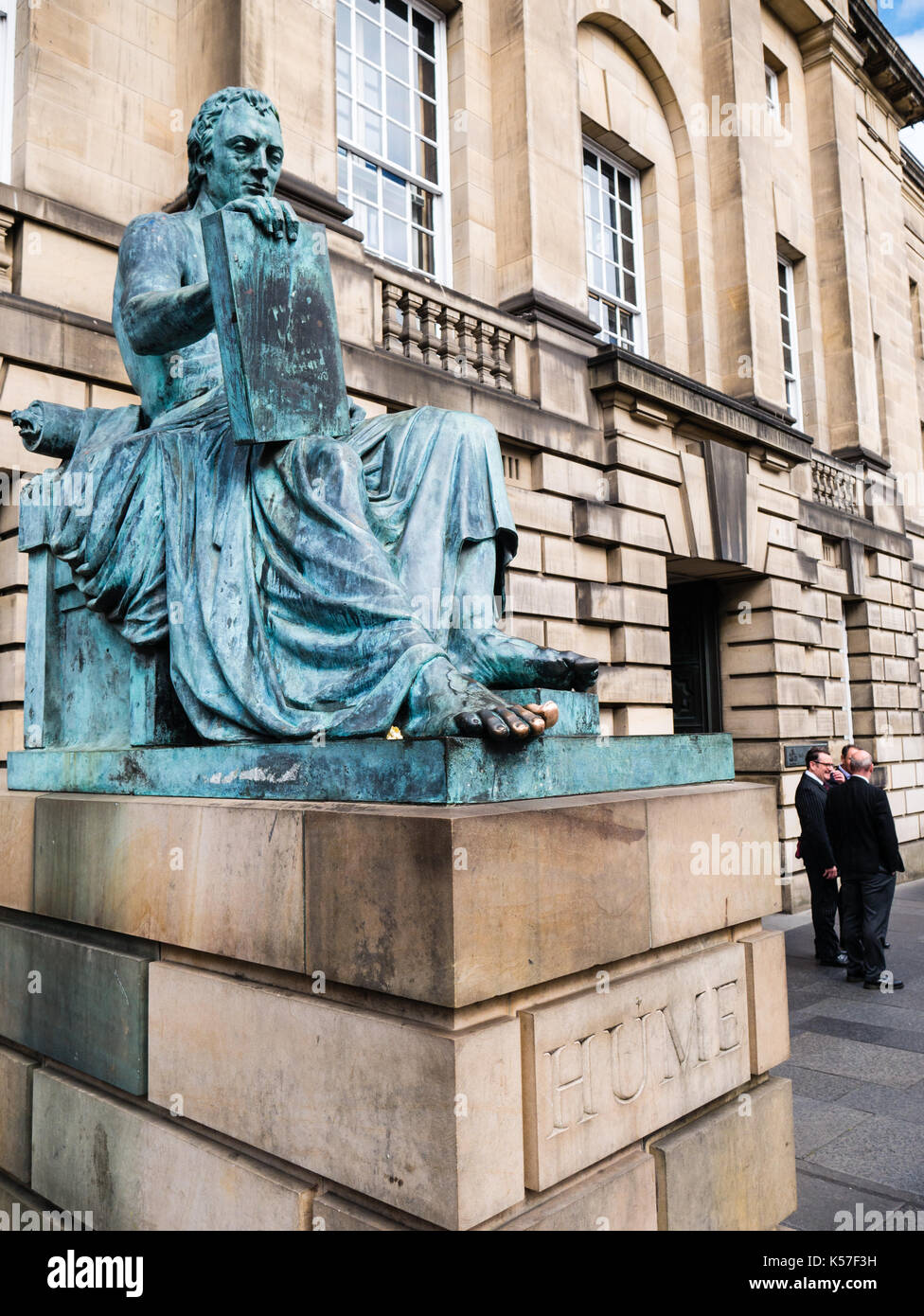 David Hume Statue, Edinburgh High Court, Old Town, Edinburgh, Scotland, UK, GB. Stock Photo