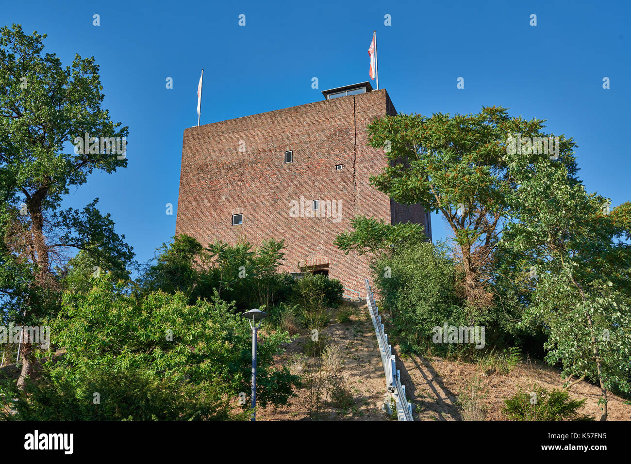 tower of Wassenberg castle, Schloss Burg Wassenberg, Heinsberg, North Rhine-Westphalia, Germany Stock Photo