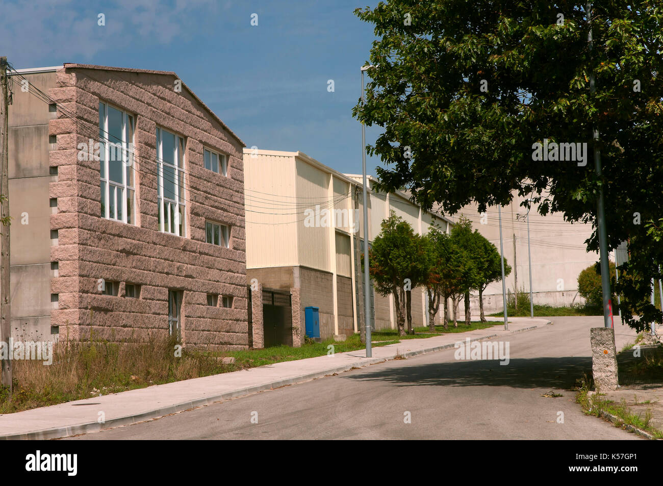 Industrial estate of Tremoedo, Vilanova de Arousa, Pontevedra province, Region of Galicia, Spain, Europe Stock Photo