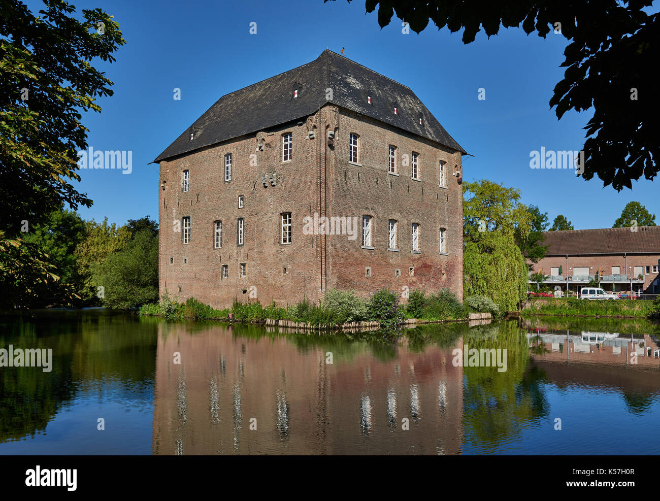 Trips castle, Schloss Burg Trips, Geilenkirchen, Kreis Heinsberg, North Rhine-Westfalia, Germany Stock Photo