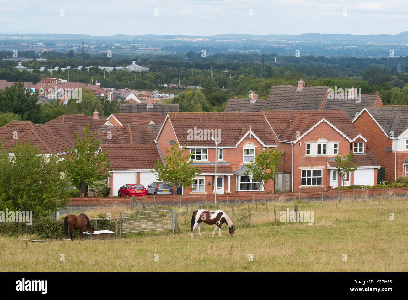 Housing development at Lawley Village, Telford, Shropshire, UK Stock