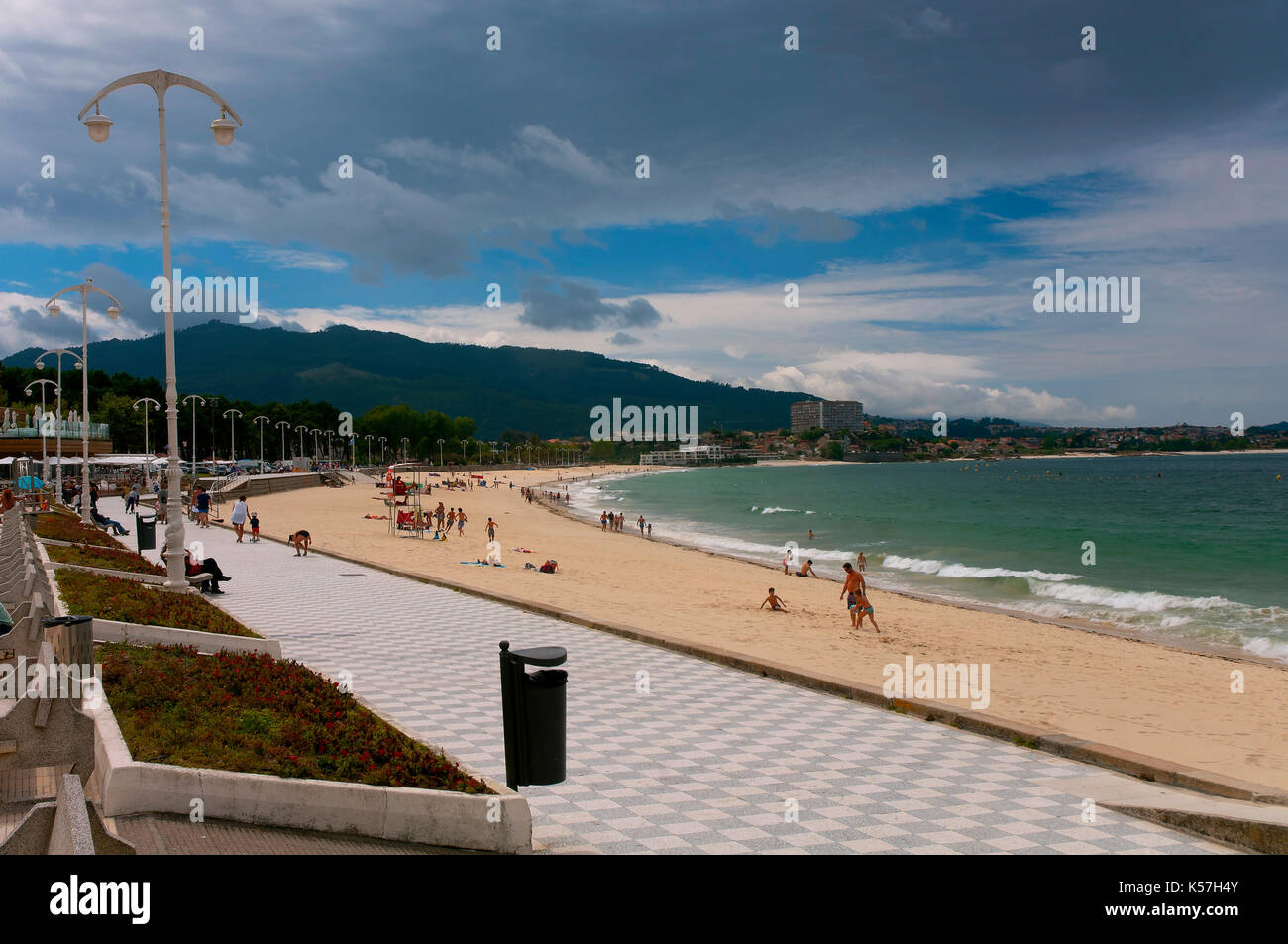 Beach of Samil, Vigo, Pontevedra province, Region of Galicia, Spain, Europe Stock Photo