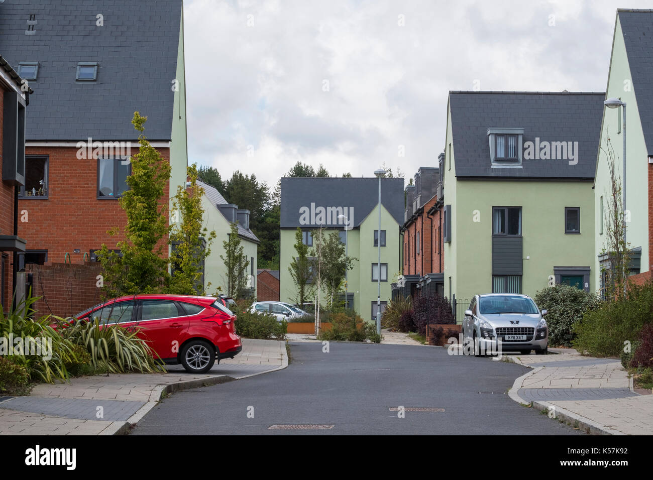 Housing development at Lawley Village, Telford, Shropshire, UK Stock