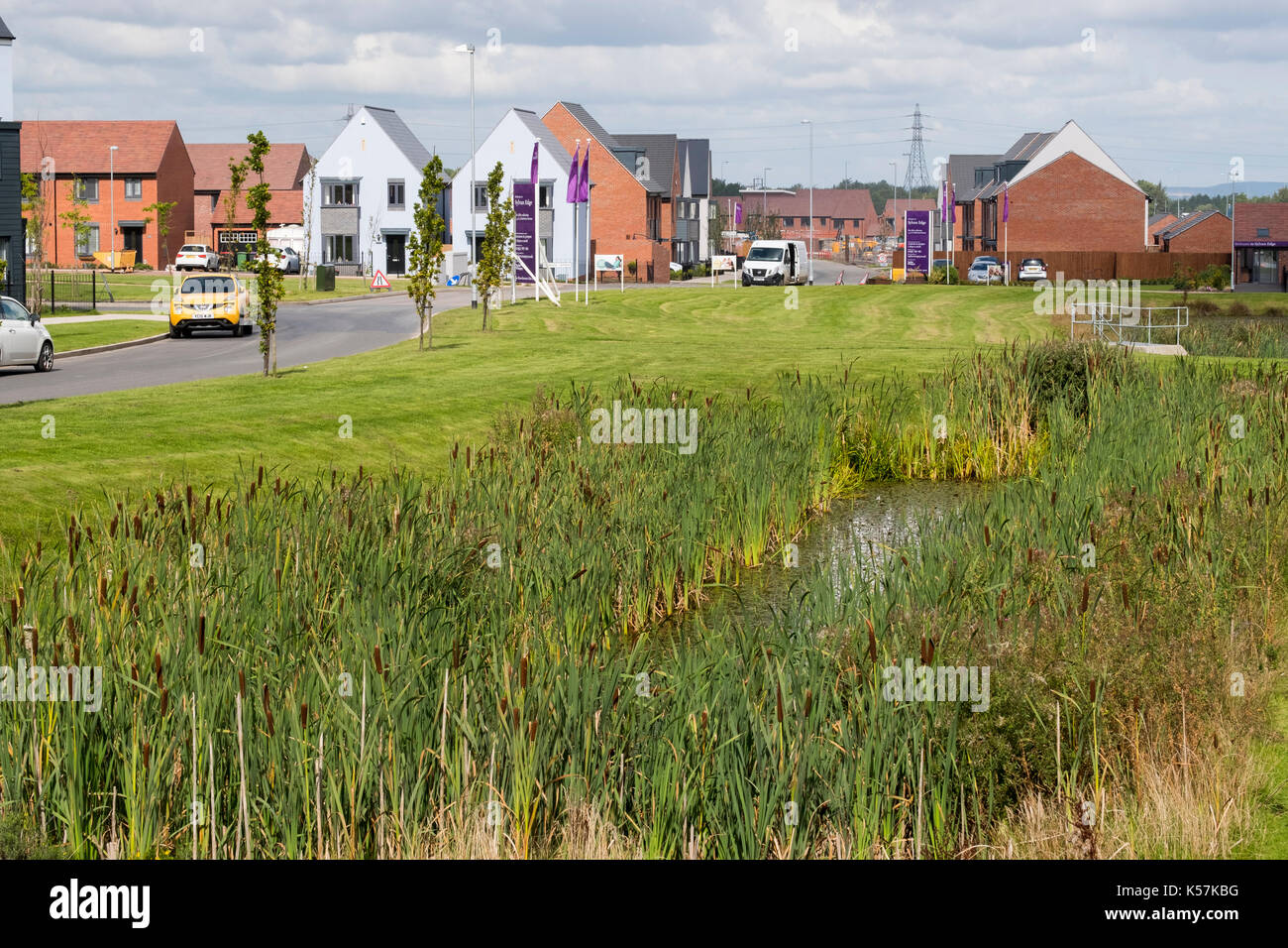Housing development at Lawley Village, Telford, Shropshire, UK Stock