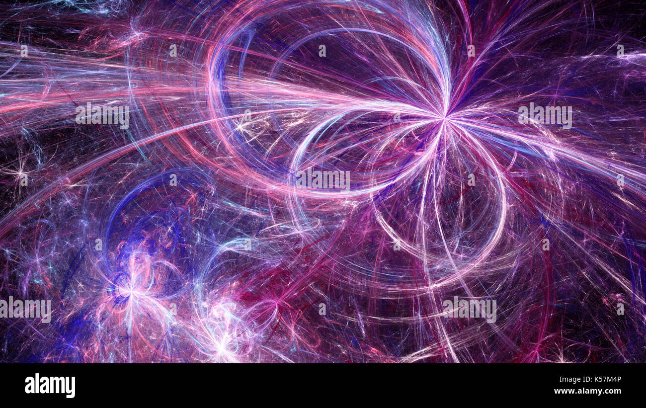 Colorful electromagnetic plasma fields in space, computer generated abstract background, 3D rendering Stock Photo