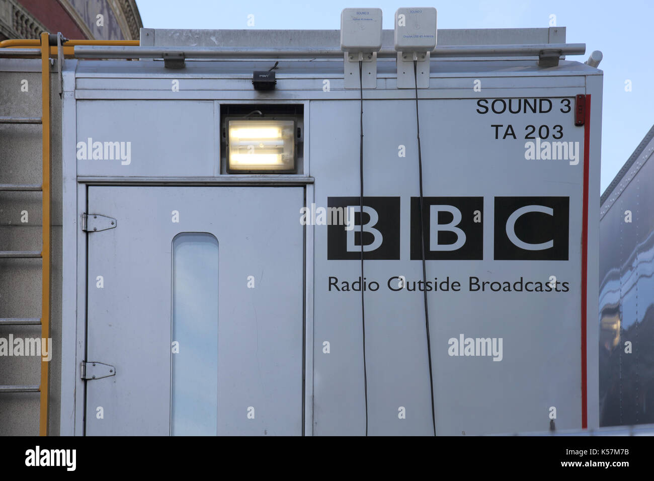 bbc radio outside broadcast van south kensington london Stock Photo - Alamy