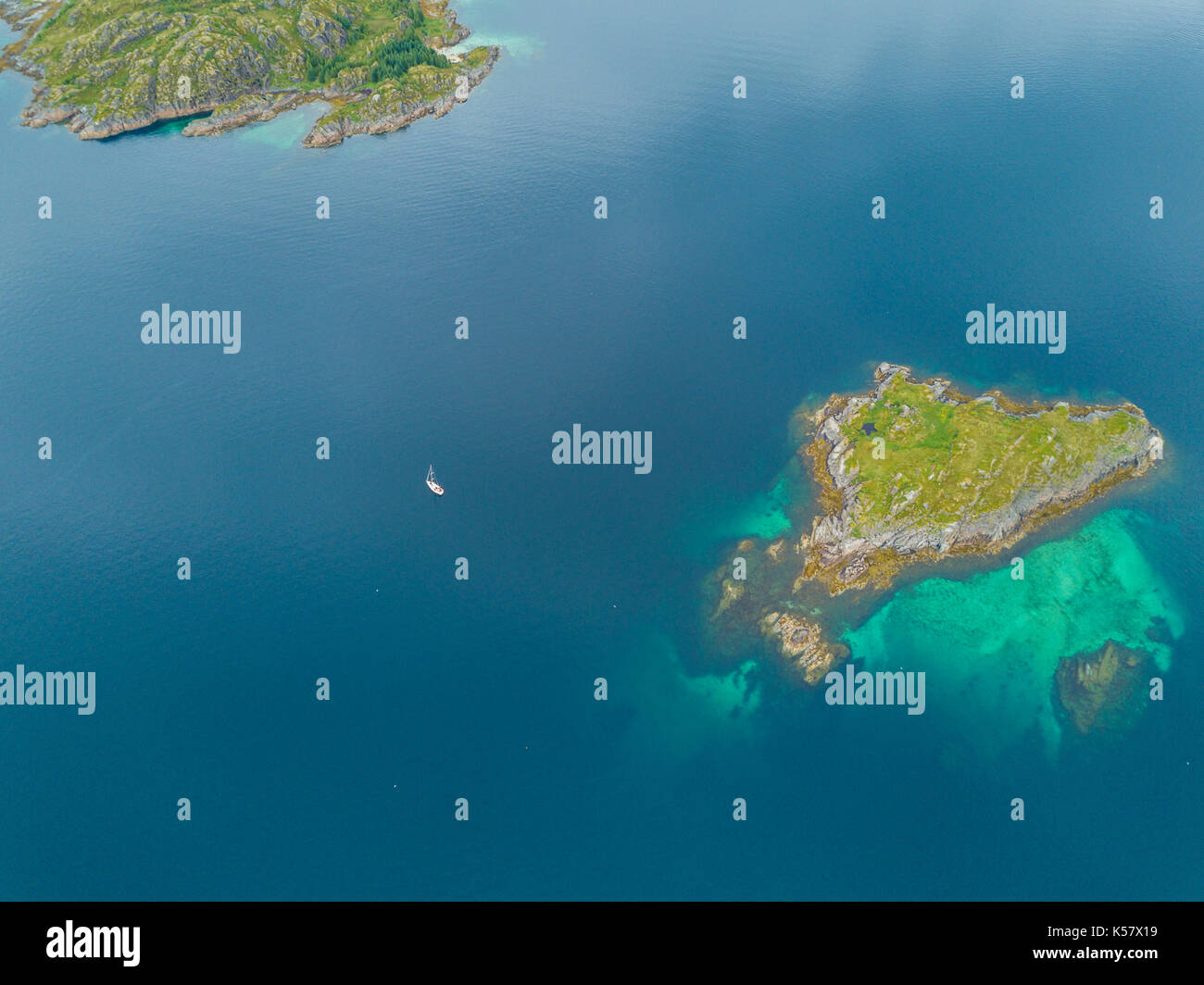 Aerial view of sailing yacht in Norway Stock Photo - Alamy