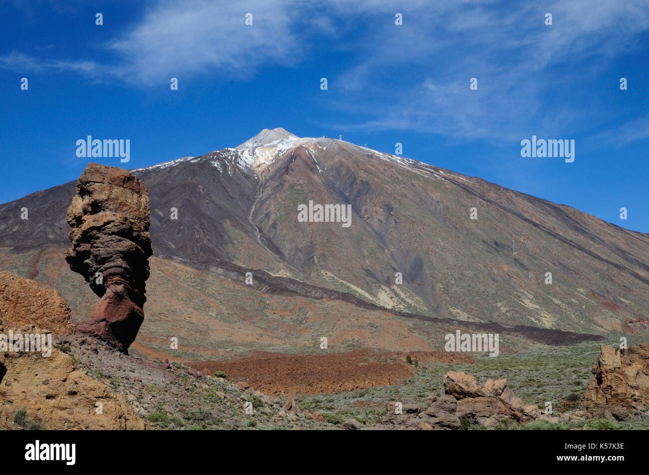 Teide volcano in winter time, Teneriffe island, Canary islands Stock Photo
