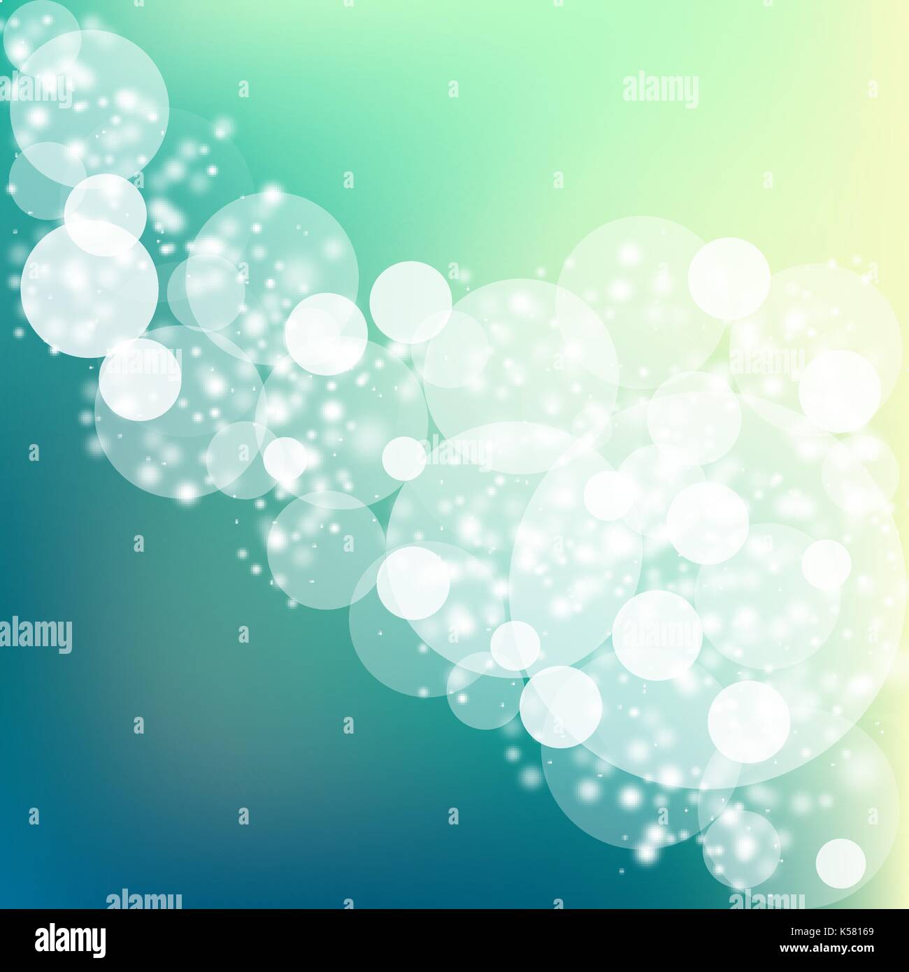 Abstract blue hexagon bokeh background. Vector illustration Stock Vector