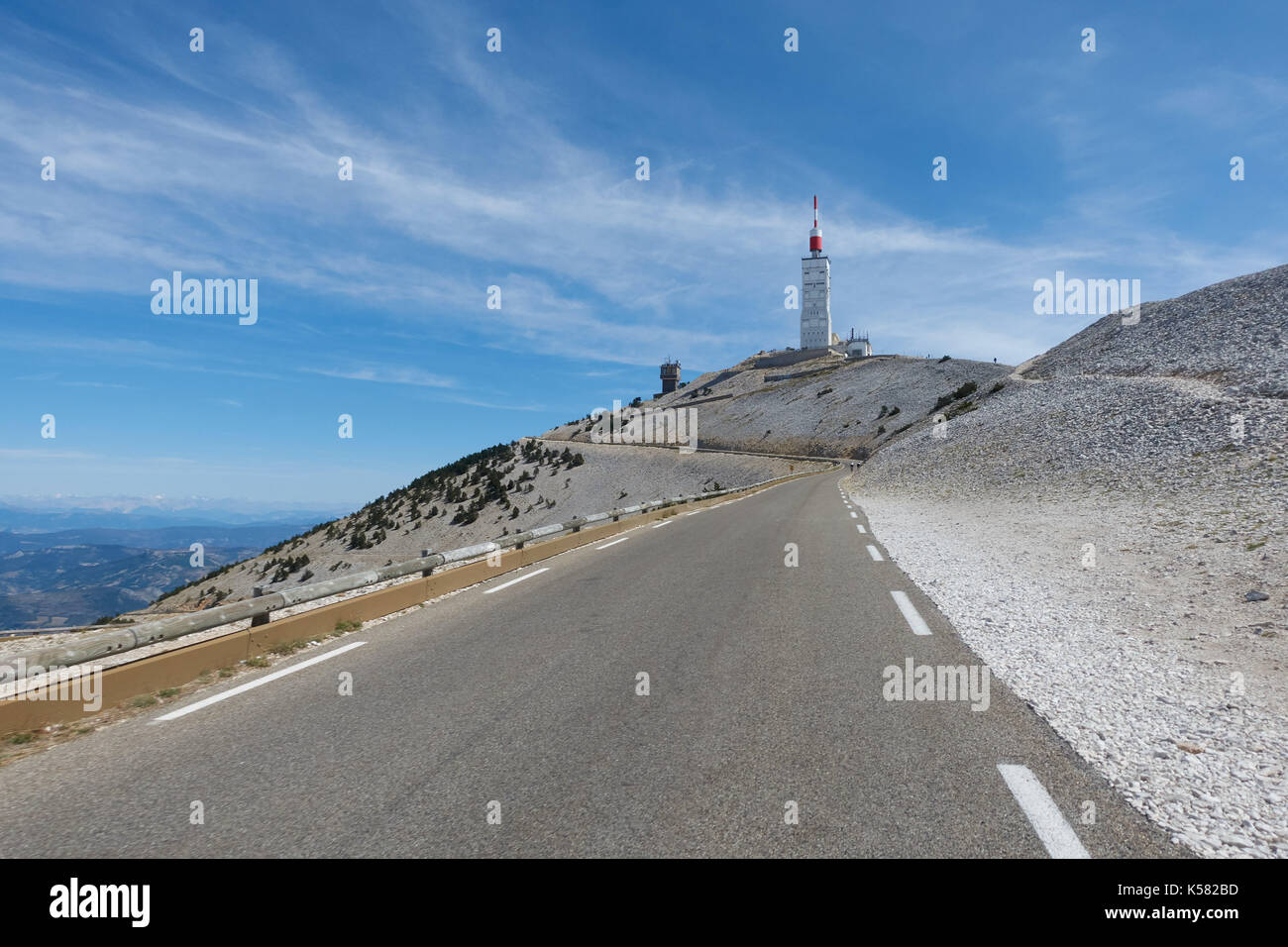 Signpost for the Summit at the top of Mont Ventoux Stock Photo