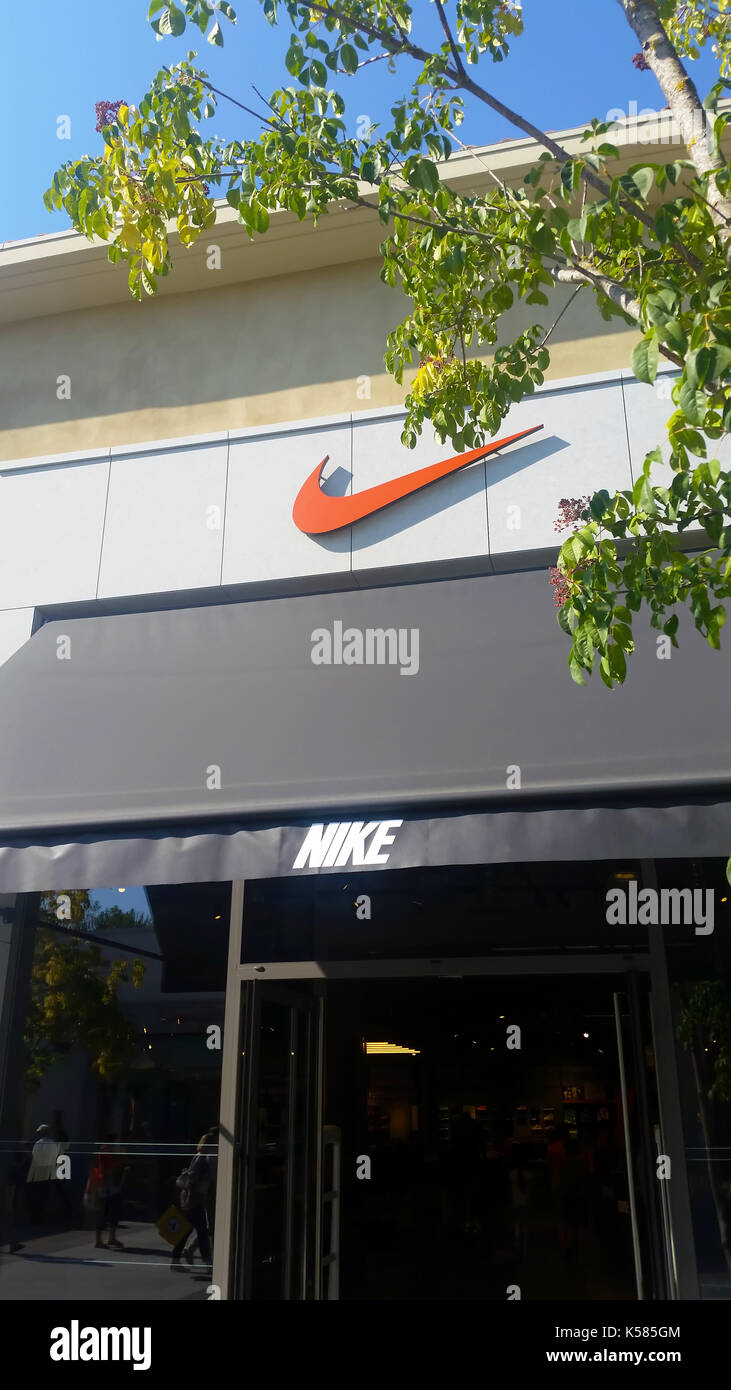 Cagnes-sur-Mer, France - September 25, 2016: Entrance of Nike Store in the City Center of Cagnes-sur-Mer (French Riviera) Stock Photo