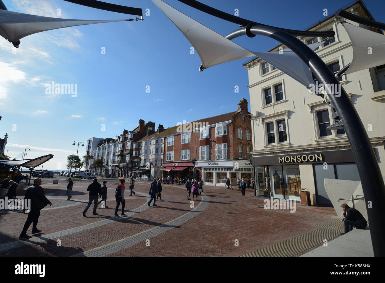 Montague Place in the town centre of Worthing, West Sussex, England, UK. Stock Photo