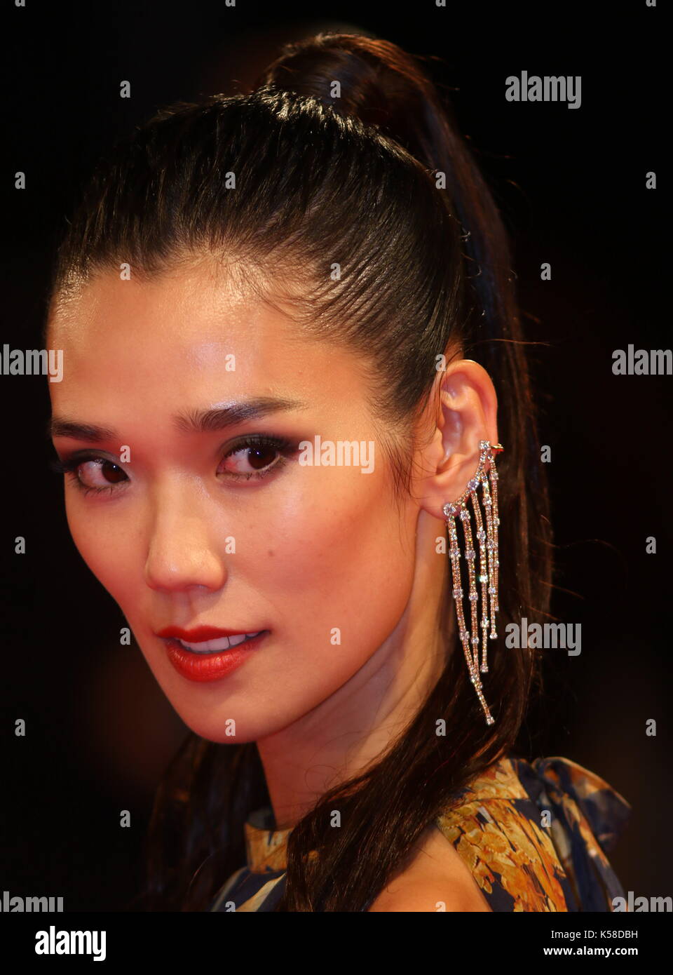 Venice, Italy. 8th September, 2017. Actress Tao Okamoto attends at the Premiere of the movie 'Manhunt (Zhuibu)' during the 74th Venice International Film Festival at Lido of Venice on 8th September, 2017. Credit: Andrea Spinelli/Alamy Live News Stock Photo