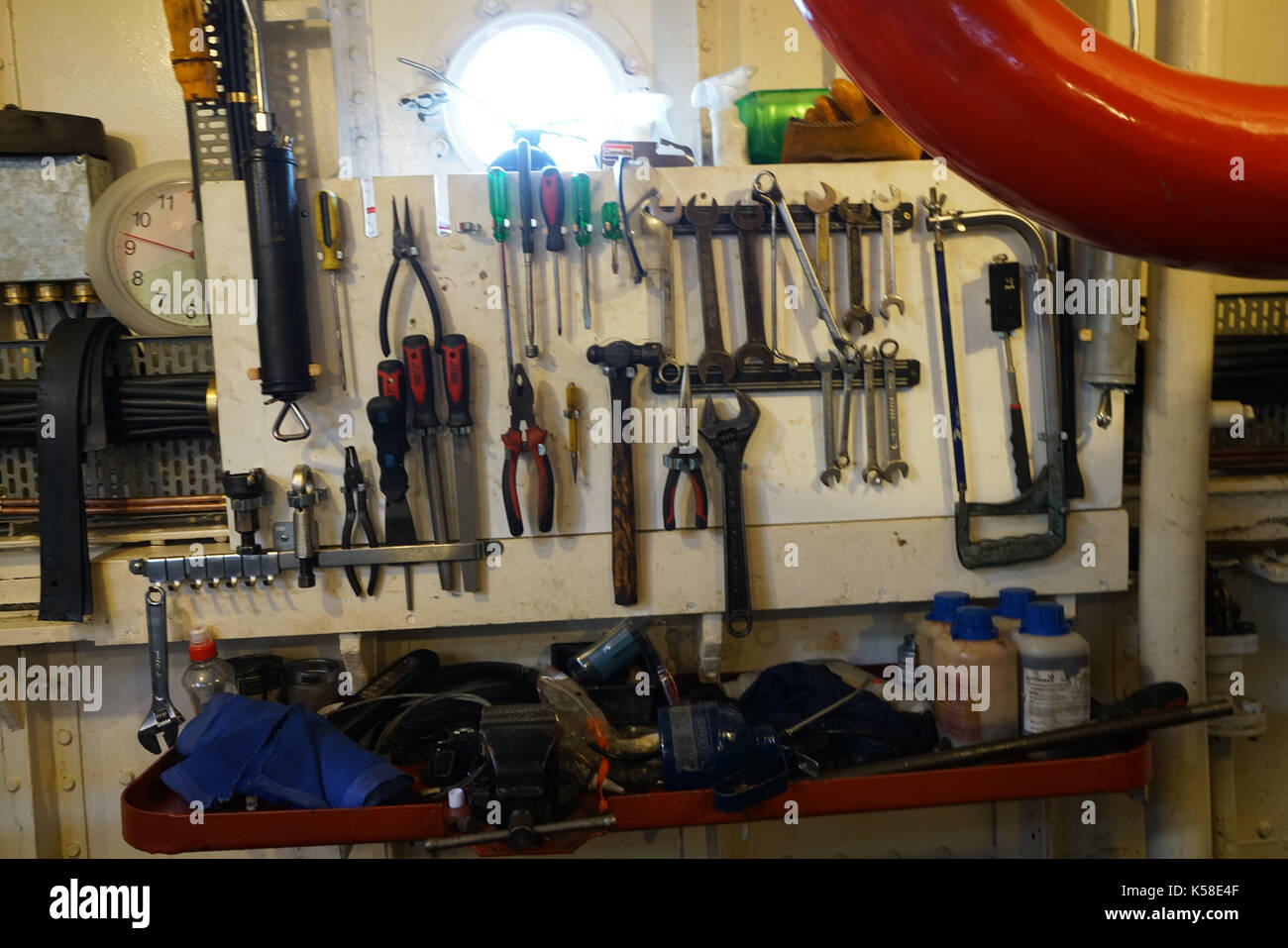 London, England, UK. 8th September 2017. Richard E. Beet is a Skipper of Massey Shaw Fireboat. The Massey Shaw Fireboat have saved over 600 soldiers Battle of Dunkirk in 1940 restore to 90% of it original proudly display at The 9th year of Classic Boat Festival at St. Katharine Docks, London, UK. Stock Photo