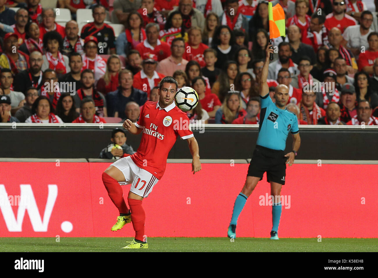 Benfica«s forward Andrija Zivkovic from Serbia during the Premier League 2017/18 match between SL Benfica v Portimonense SC, at Luz Stadium in Lisbon on September 8, 2017. (Photo by Bruno Barros / DPI) Stock Photo