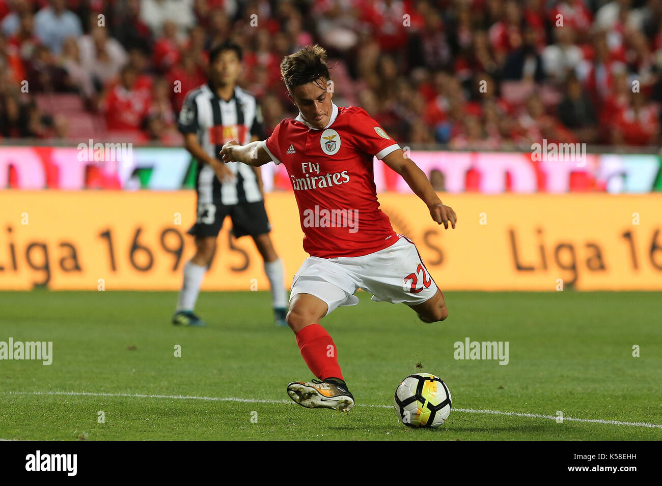 Benfica«s forward Franco Cervi from Argentina during the Premier League 2017/18 match between SL Benfica v Portimonense SC, at Luz Stadium in Lisbon on September 8, 2017. (Photo by Bruno Barros / DPI) Stock Photo