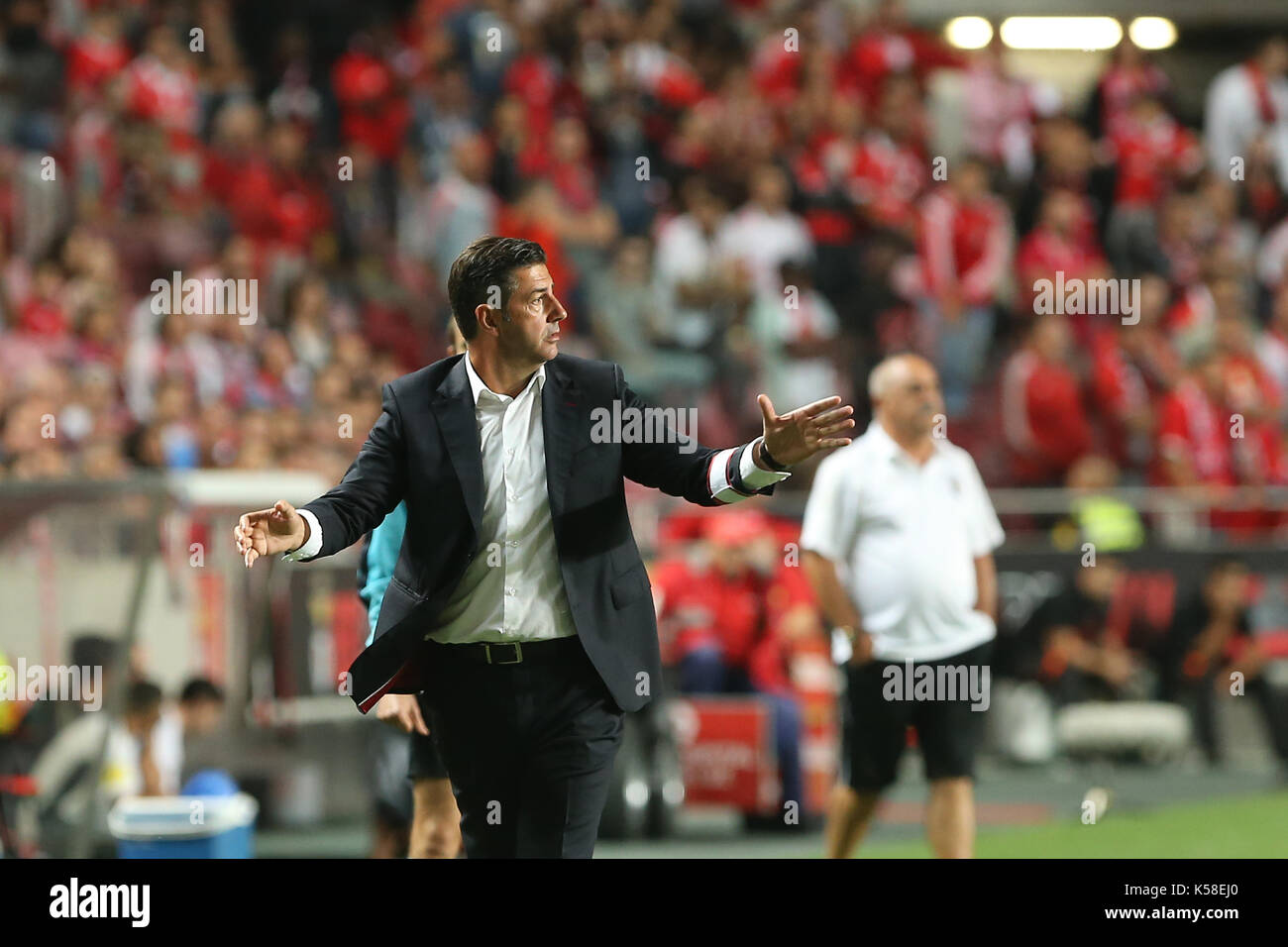 Benfica«s head coach Rui Vitoria from Portugal during the Premier League 2017/18 match between SL Benfica v Portimonense SC, at Luz Stadium in Lisbon on September 8, 2017. (Photo by Bruno Barros / DPI) Stock Photo