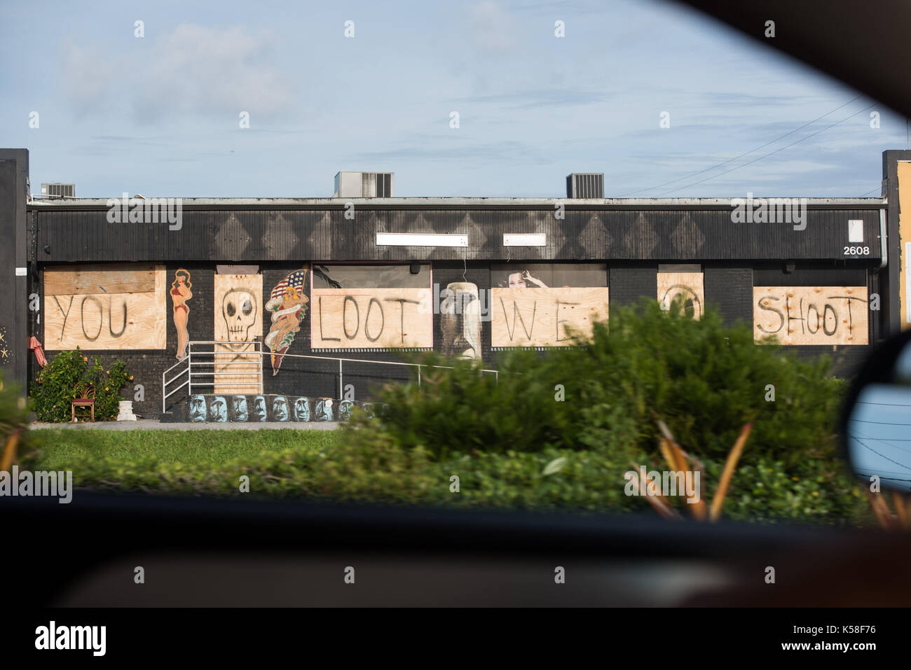 Fort Lauderdale, Florida, USA. 8th Sep, 2017. A tattoo shop in Downtown