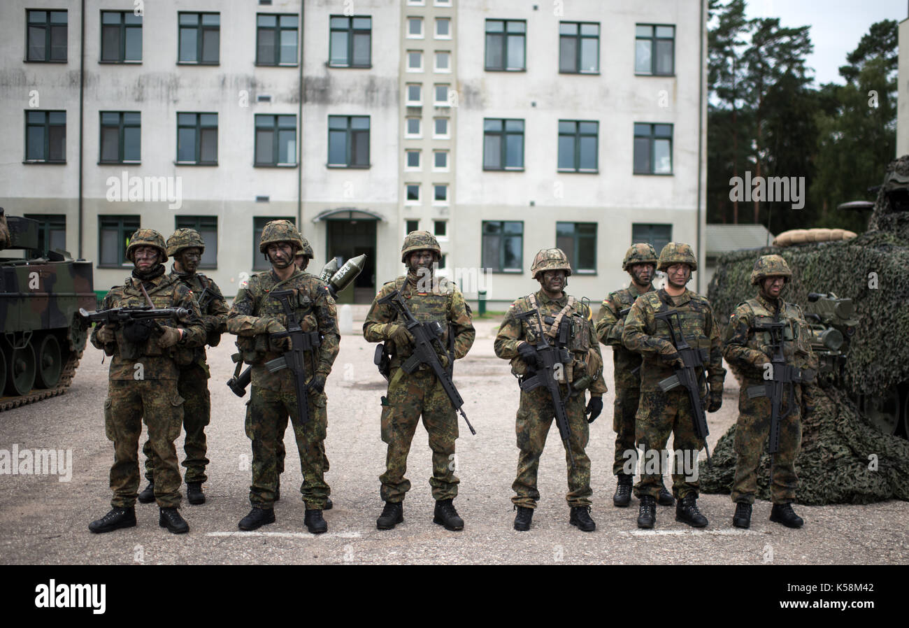 Rukla, Lithuania. 25Th Aug, 2017. Soldiers Belonging To A Multinational  Nato Battalion Stationed In Rukla, Lithuania, 25 August 2017. Photo: Bernd  Von Jutrczenka/Dpa/Alamy Live News Stock Photo - Alamy