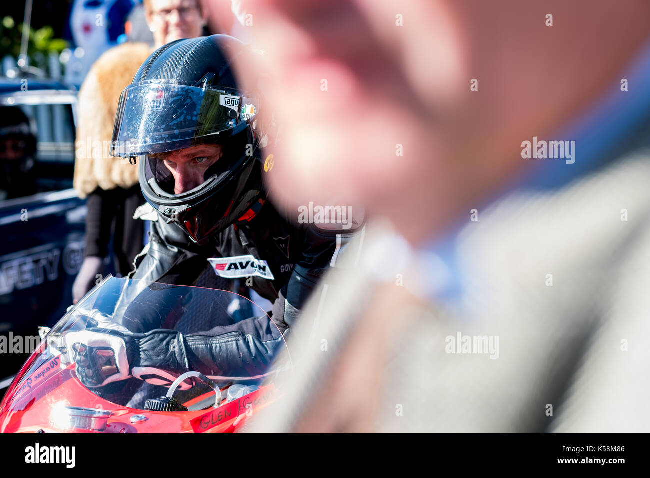 Chichester, West Sussex, UK. 9th Sptember, 2017. Guy Martin during the Goodwood Revival at the Goodwood Circuit(Photo by Gergo Toth / Alamy Live News) Stock Photo