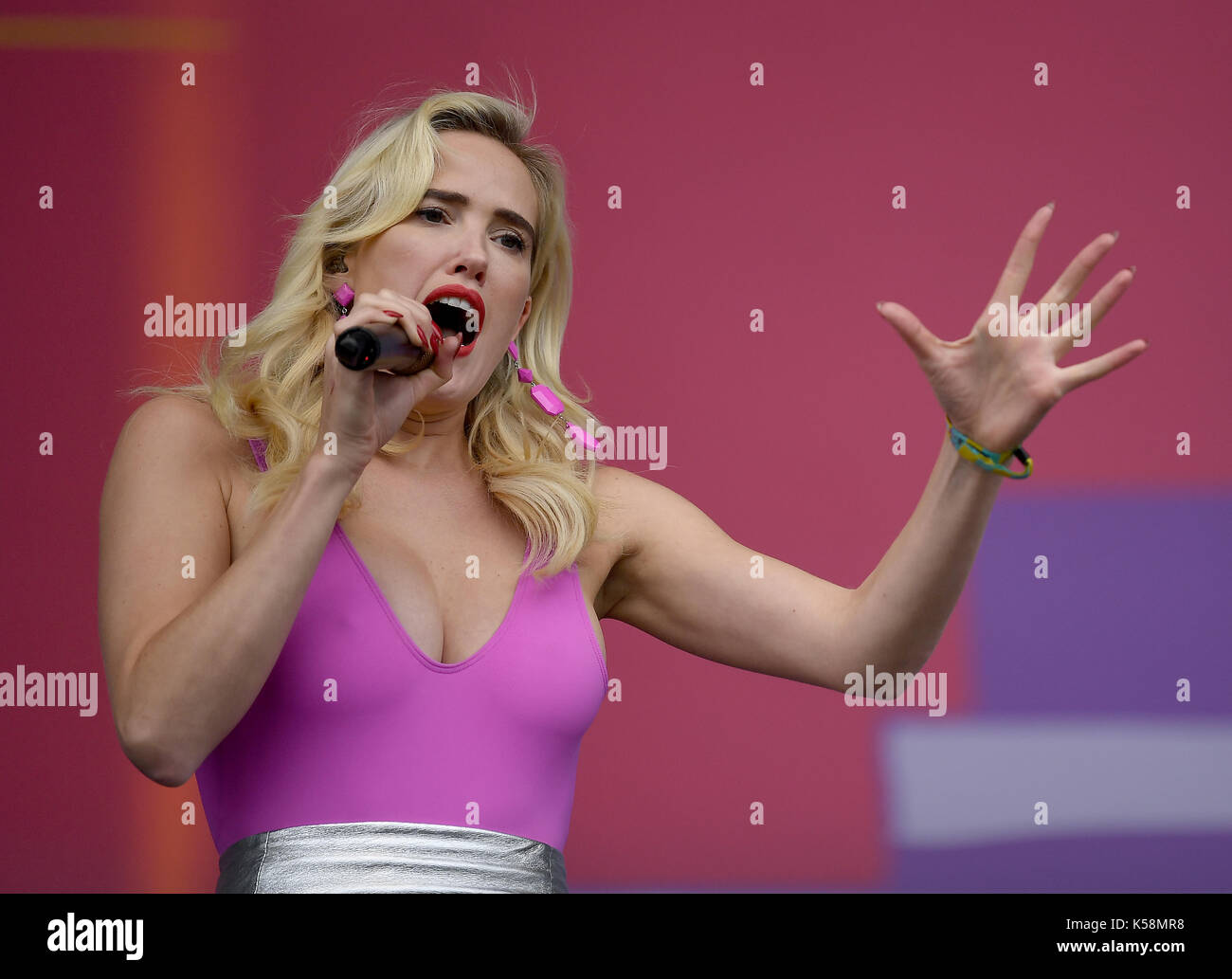 Hoppegarten, Germany. 9th Sep, 2017. Welsh singer Betsy performs on ...