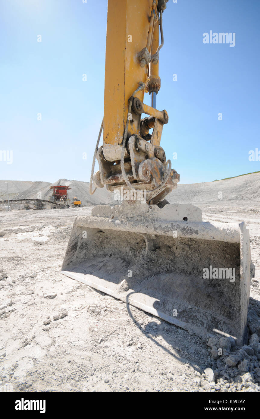 earth mover shovel in a quarry ready to work Stock Photo Alamy