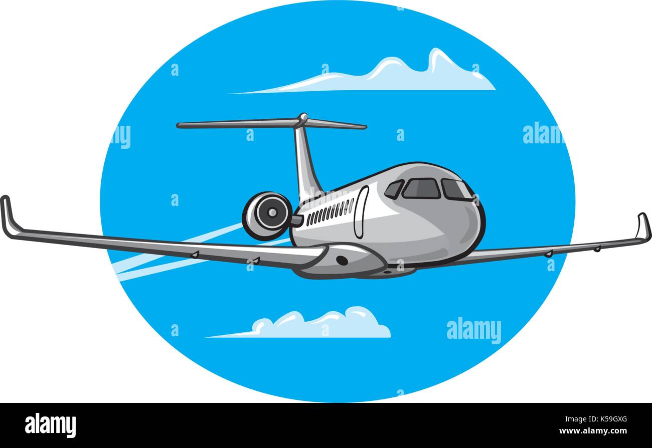 illustration of flying air private jet in the sky Stock Vector Image & Art  - Alamy