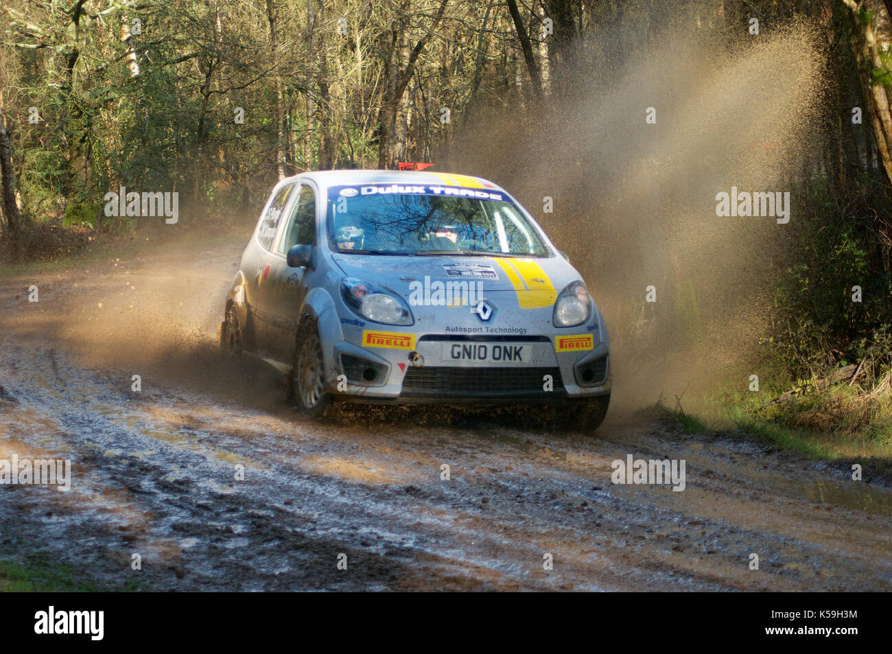 Rally Car on a forest stage of the Sunseeker Rally 2011 Stock Photo - Alamy